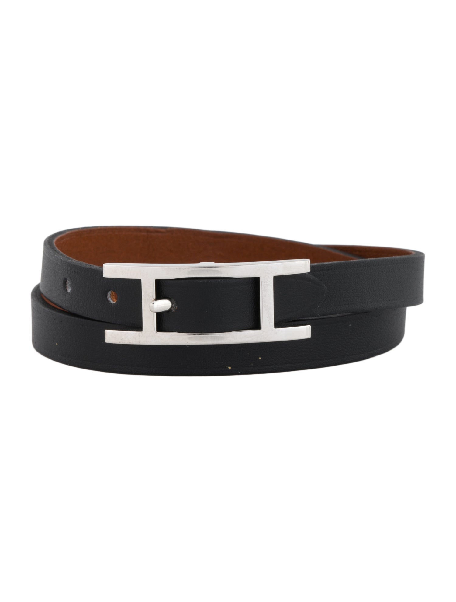 Hermès Leather Behapi Double Tour Wrap Bracelet