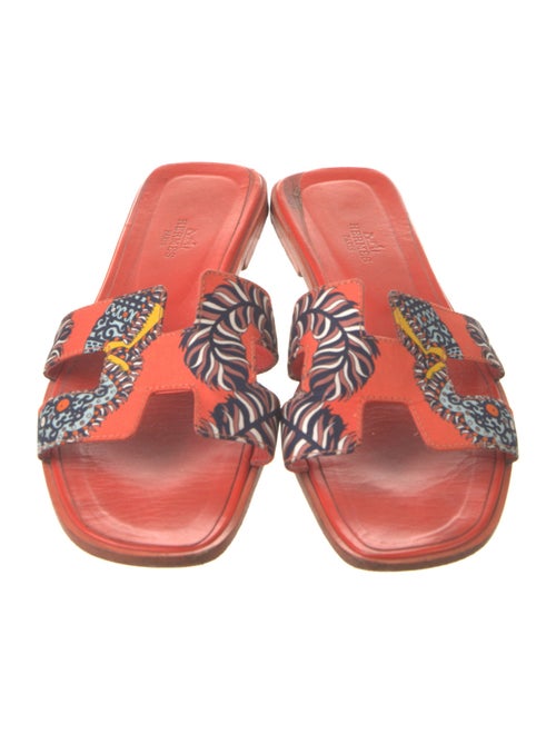 Hermès Sous L'Egide de Mars Oran Satin Slides