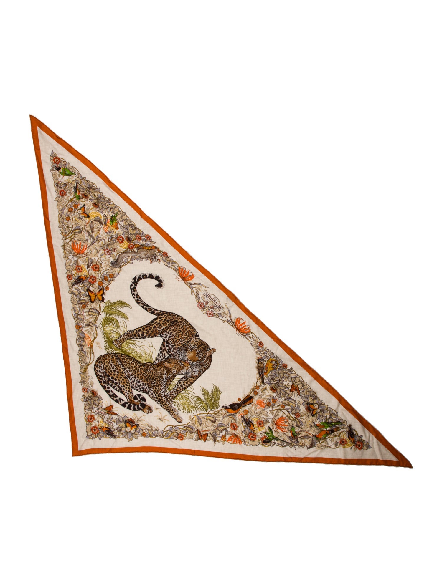 Hermès Jungle Love Cashmere Triangle Scarf