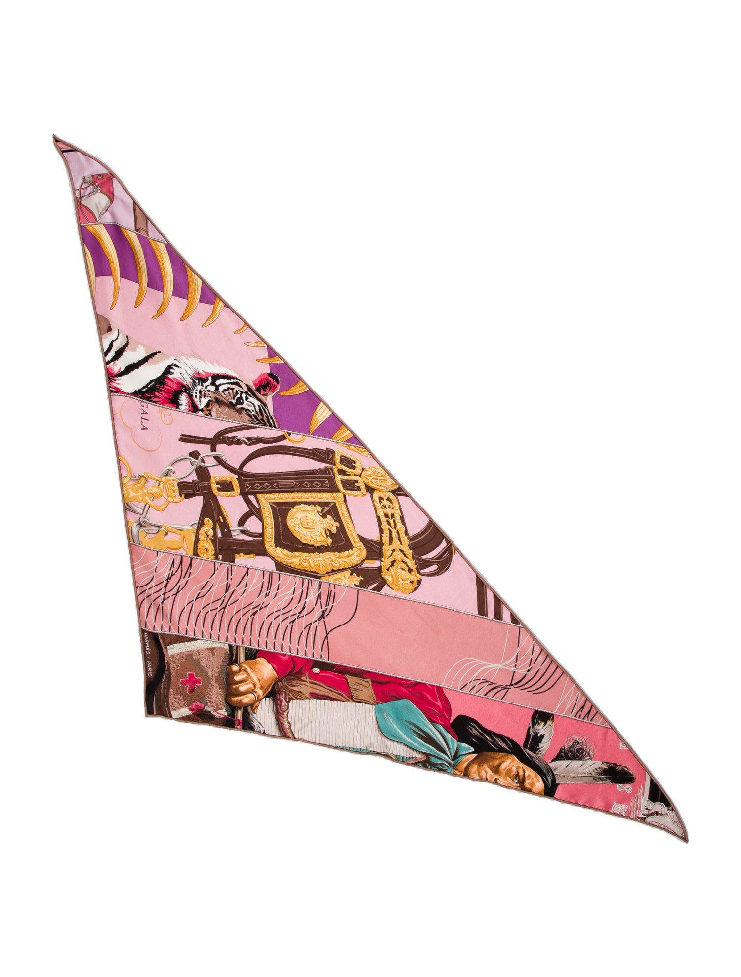 Hermès Carré En Carrés Silk Triangle Scarf
