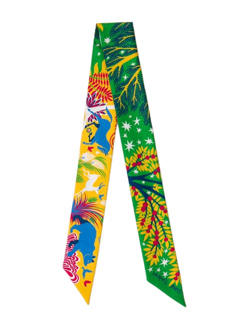 Hermès Sous Le Charme D'Orphee Silk Twilly Scarf