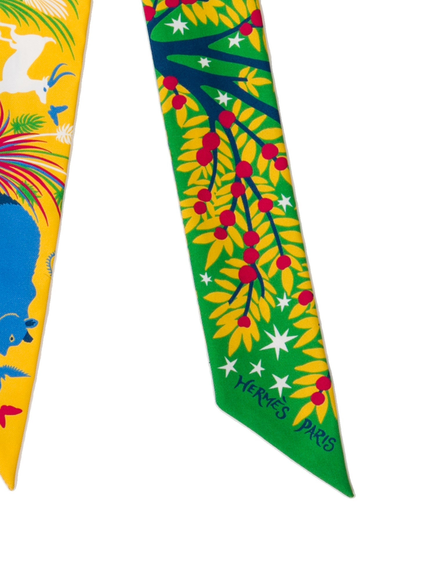 Hermès Sous Le Charme D'Orphee Silk Twilly Scarf