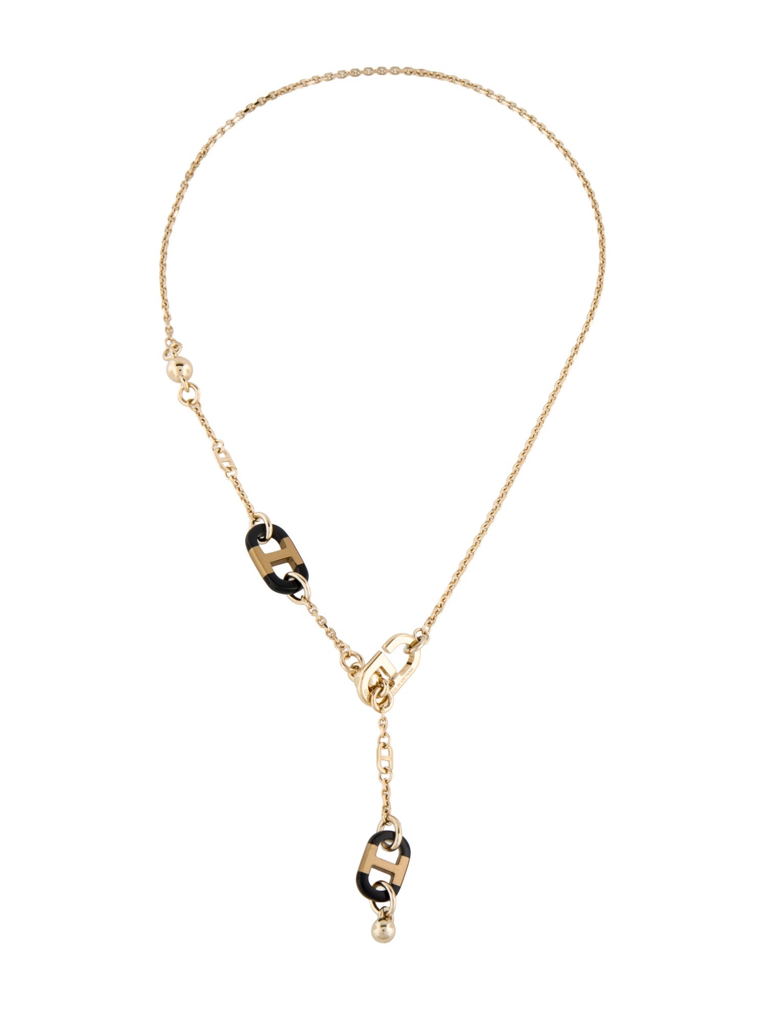 Hermès Horn & Lacquer Sur Mer Lariat Necklace