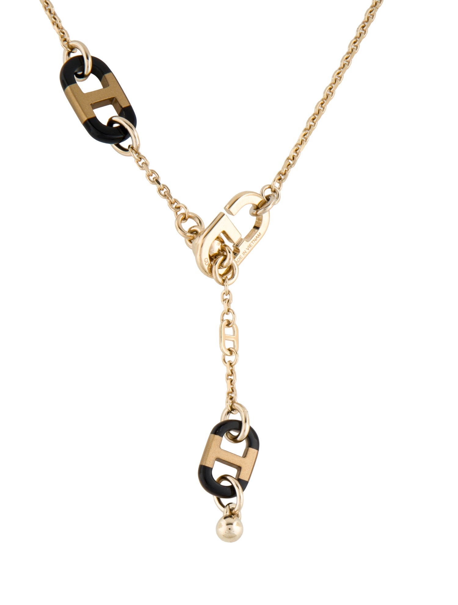 Hermès Horn & Lacquer Sur Mer Lariat Necklace