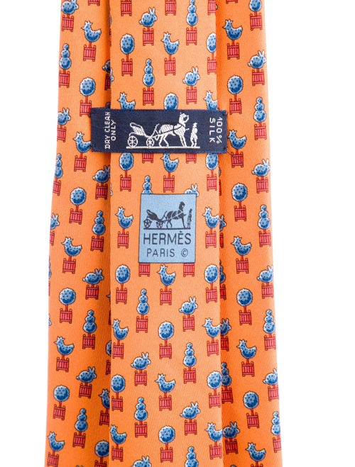 Hermès Pattern Print Silk Tie