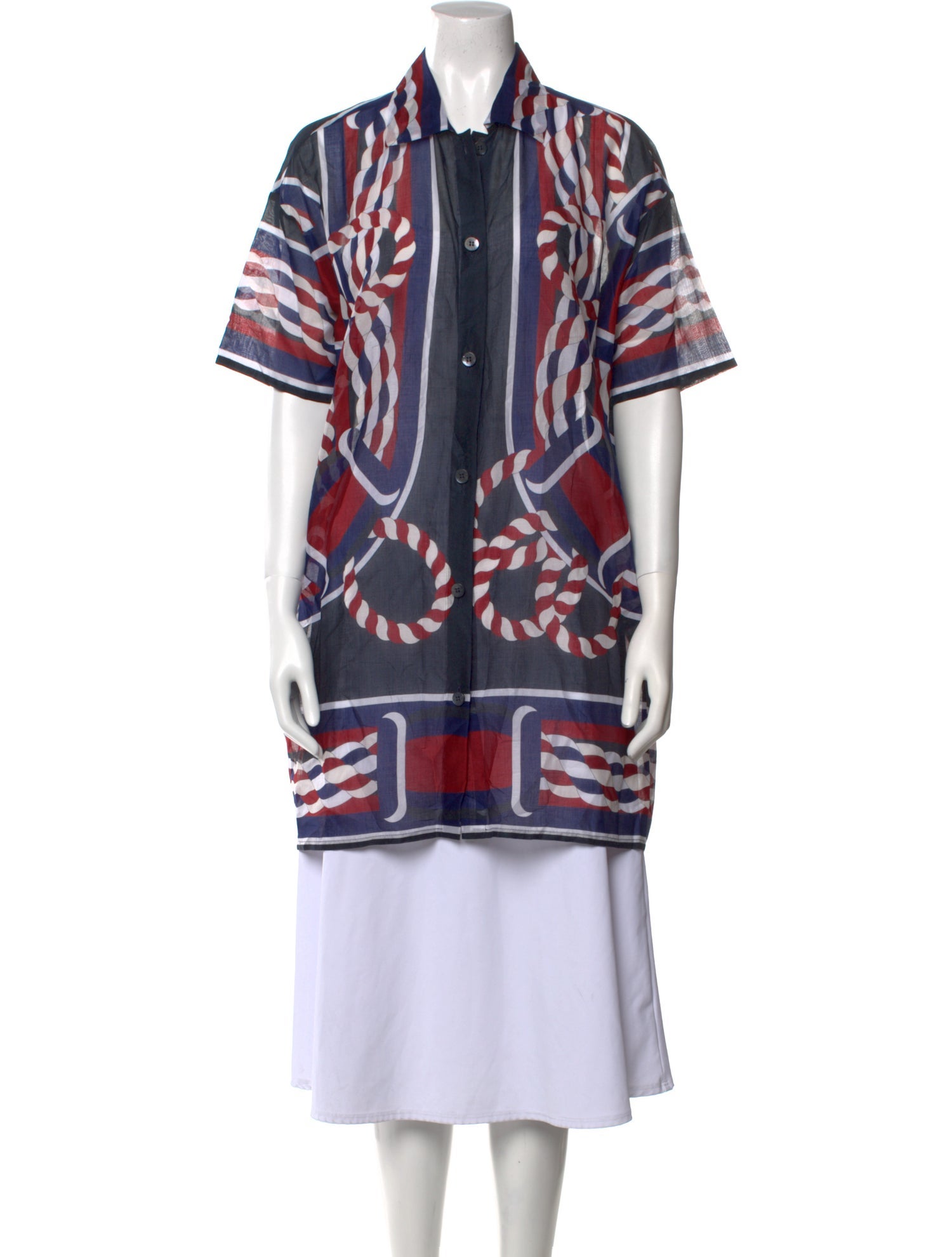 Hermès Printed Short Sleeve Tunic