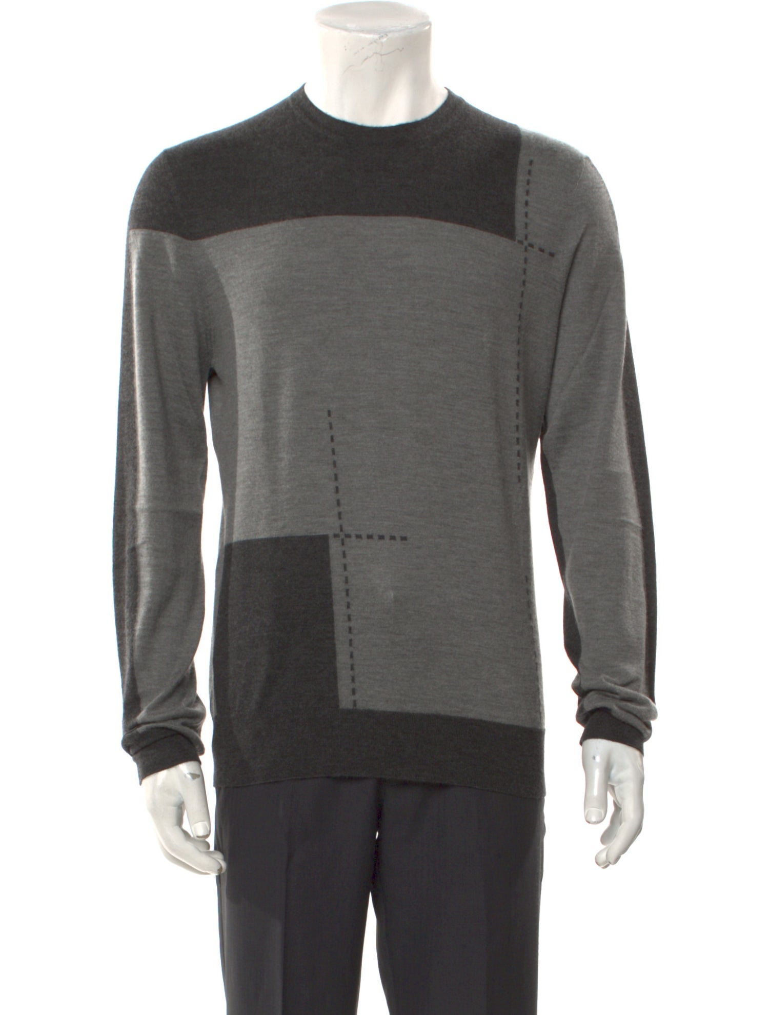 Hermès Colorblock Pattern Crew Neck Pullover