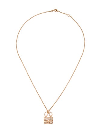 Hermès 18K Diamond Amulettes Constance Pendant Necklace