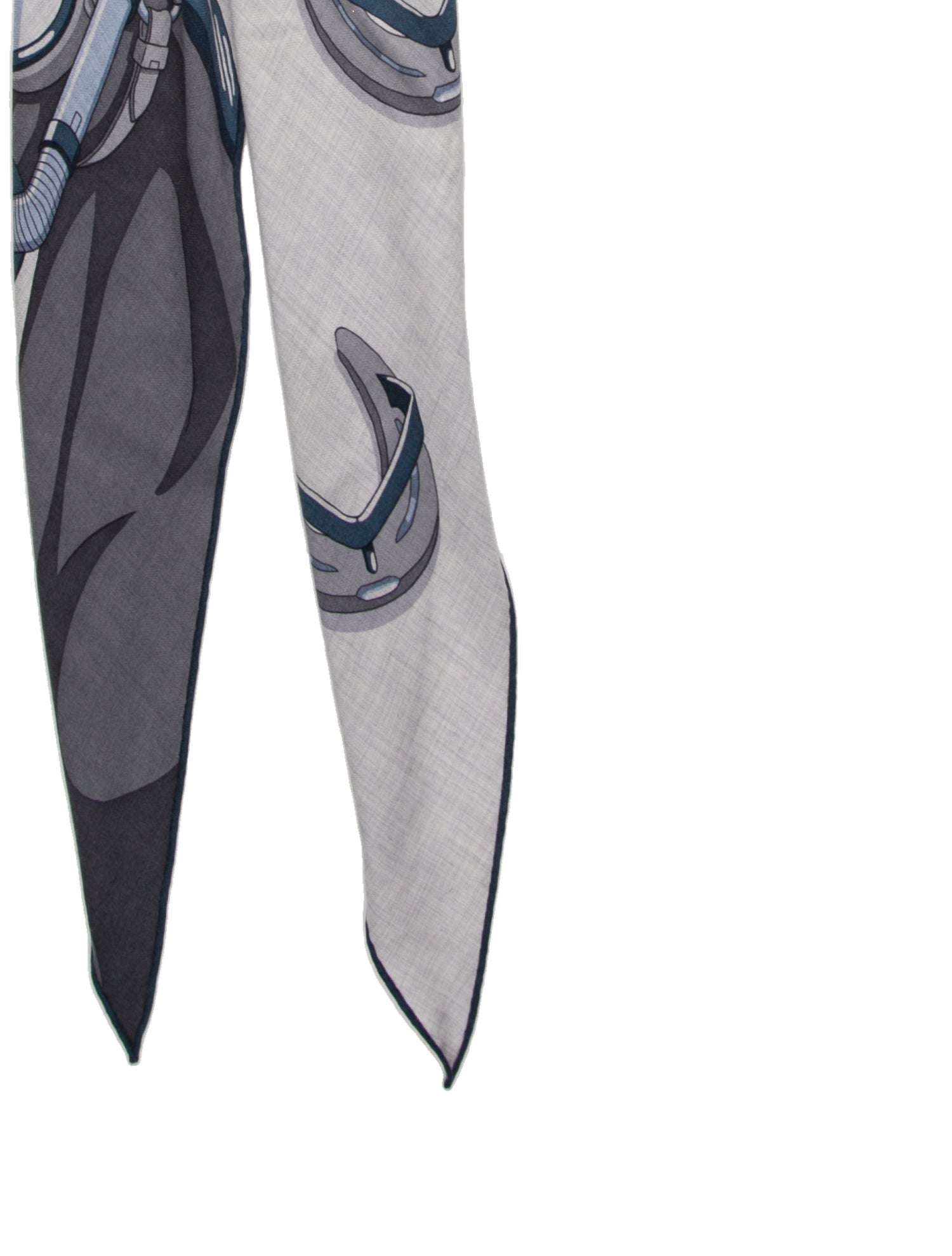 Hermès Bain de Minuit losange Cashmere Triangle Scarf