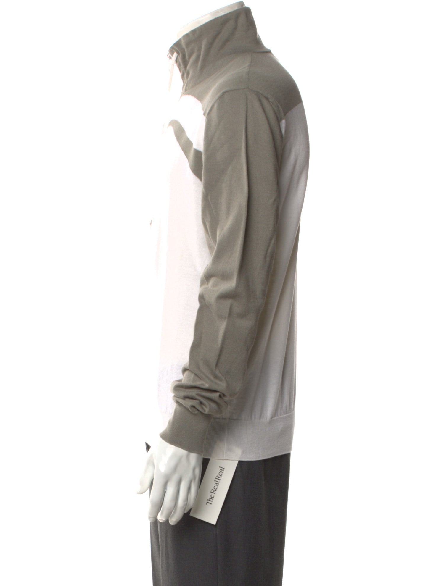 Hermès Colorblock Pattern Turtleneck Cardigan