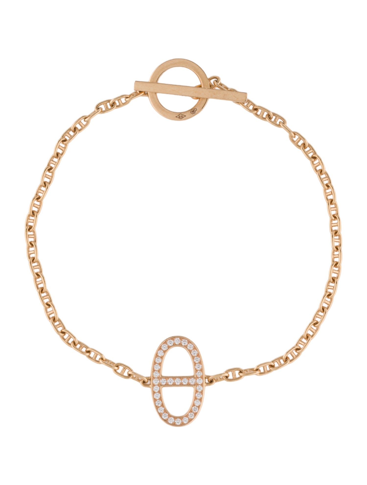 Hermès 18K Diamond Chaine d'Ancre Contour Bracelet