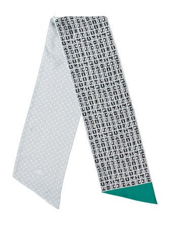 Hermès Lettres et Pois Maxi Cut Silk Twilly Scarf