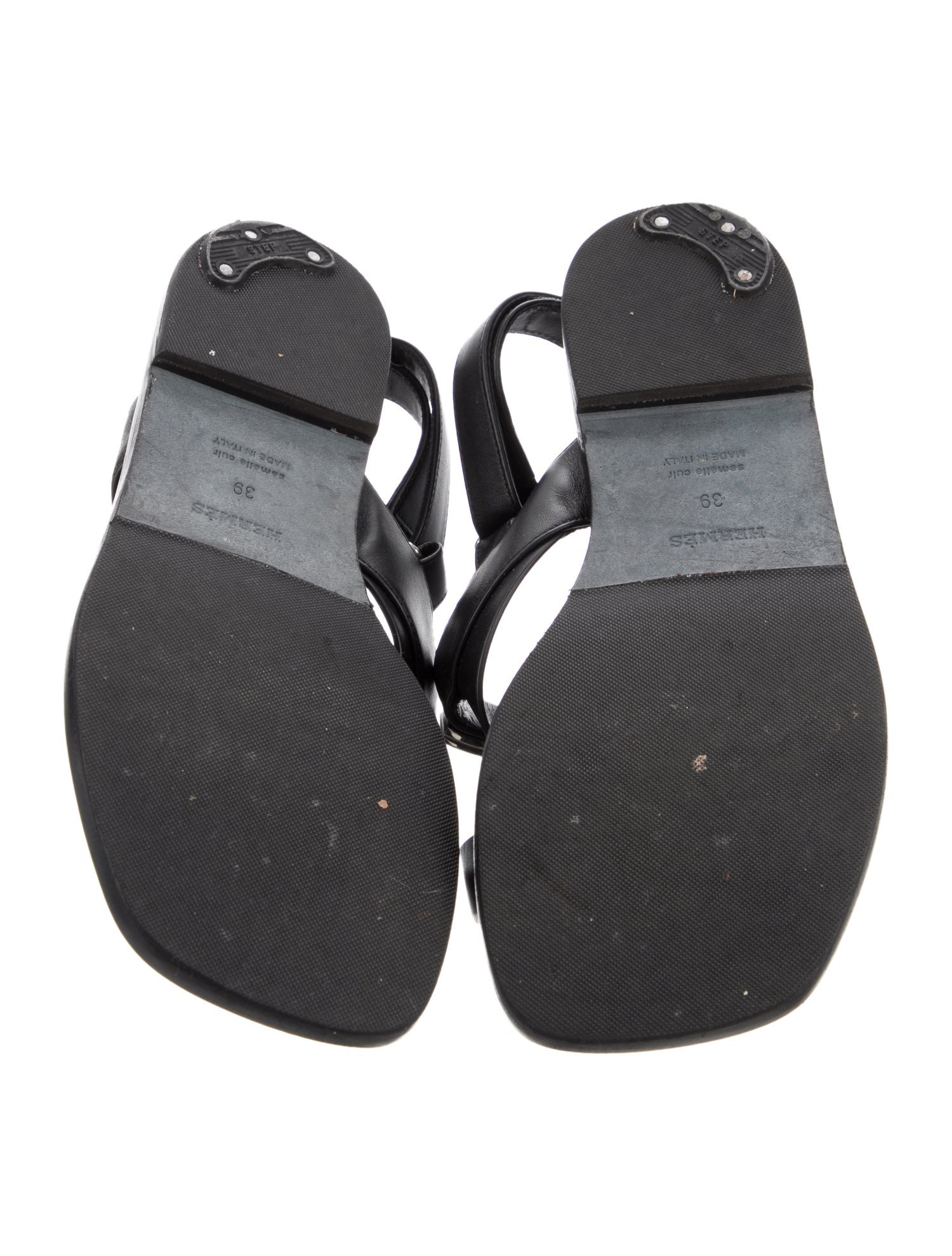 Hermès Ines Leather Slingback Sandals