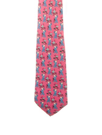 Hermès Pattern Print Silk Tie