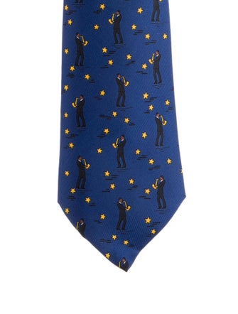 Hermès Pattern Print Silk Tie