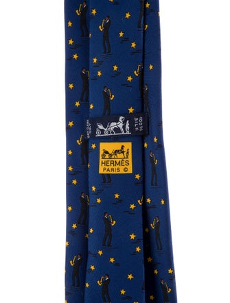 Hermès Pattern Print Silk Tie