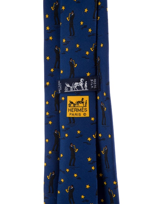 Hermès Pattern Print Silk Tie