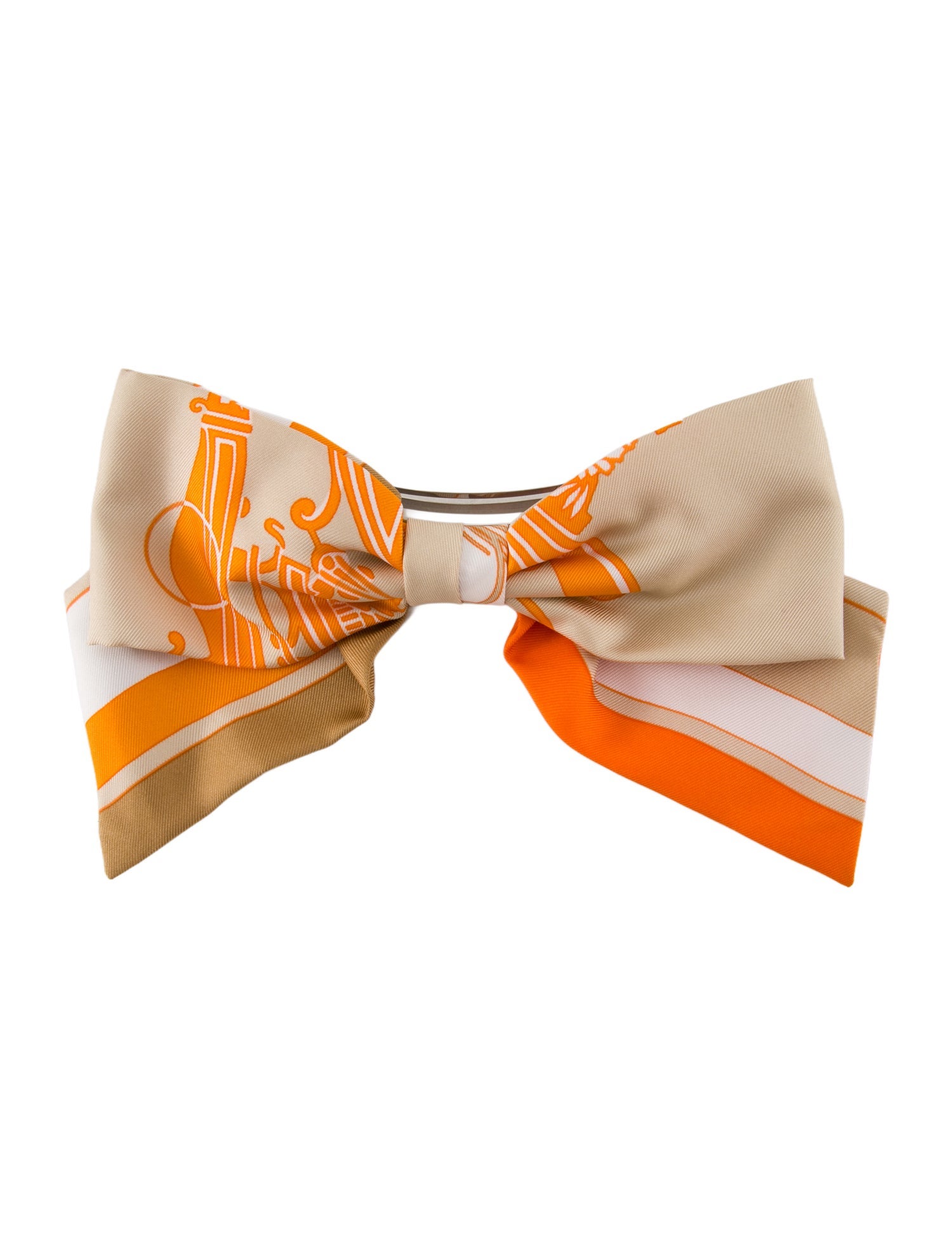 Hermès Silk Ex Libris Grenelle Hair Clip