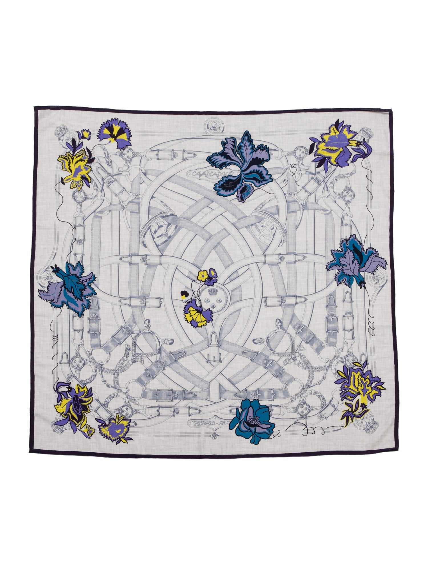 Hermès Cavalcadour Fleuri Cashmere Shawl
