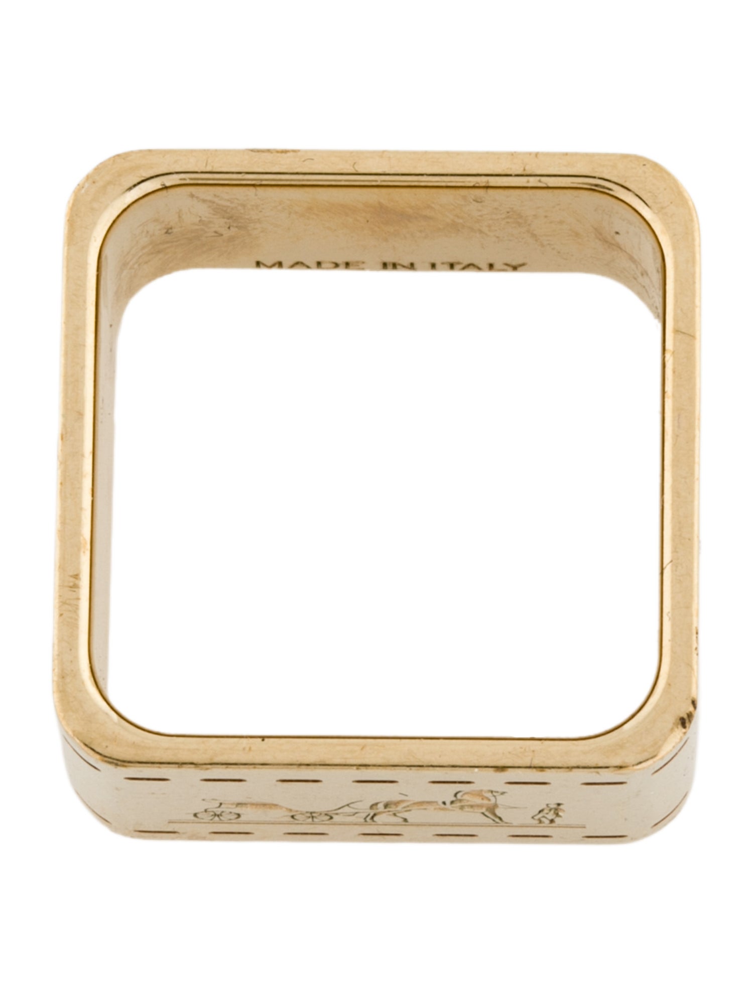 Hermès Permabrass Bolduc Scarf 90 Ring