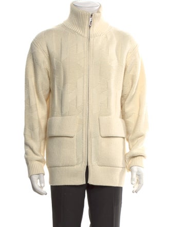 Hermès Virgin Wool Turtleneck Cardigan