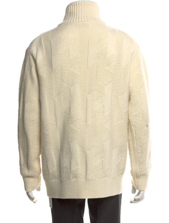 Hermès Virgin Wool Turtleneck Cardigan