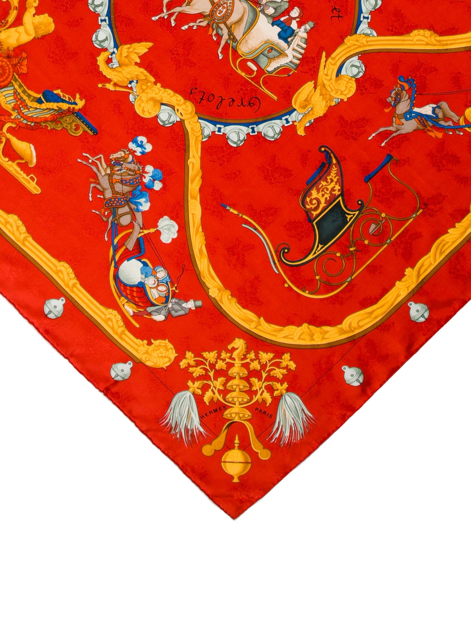 Hermès Plumes Et Grelots Jacquard Silk Scarf