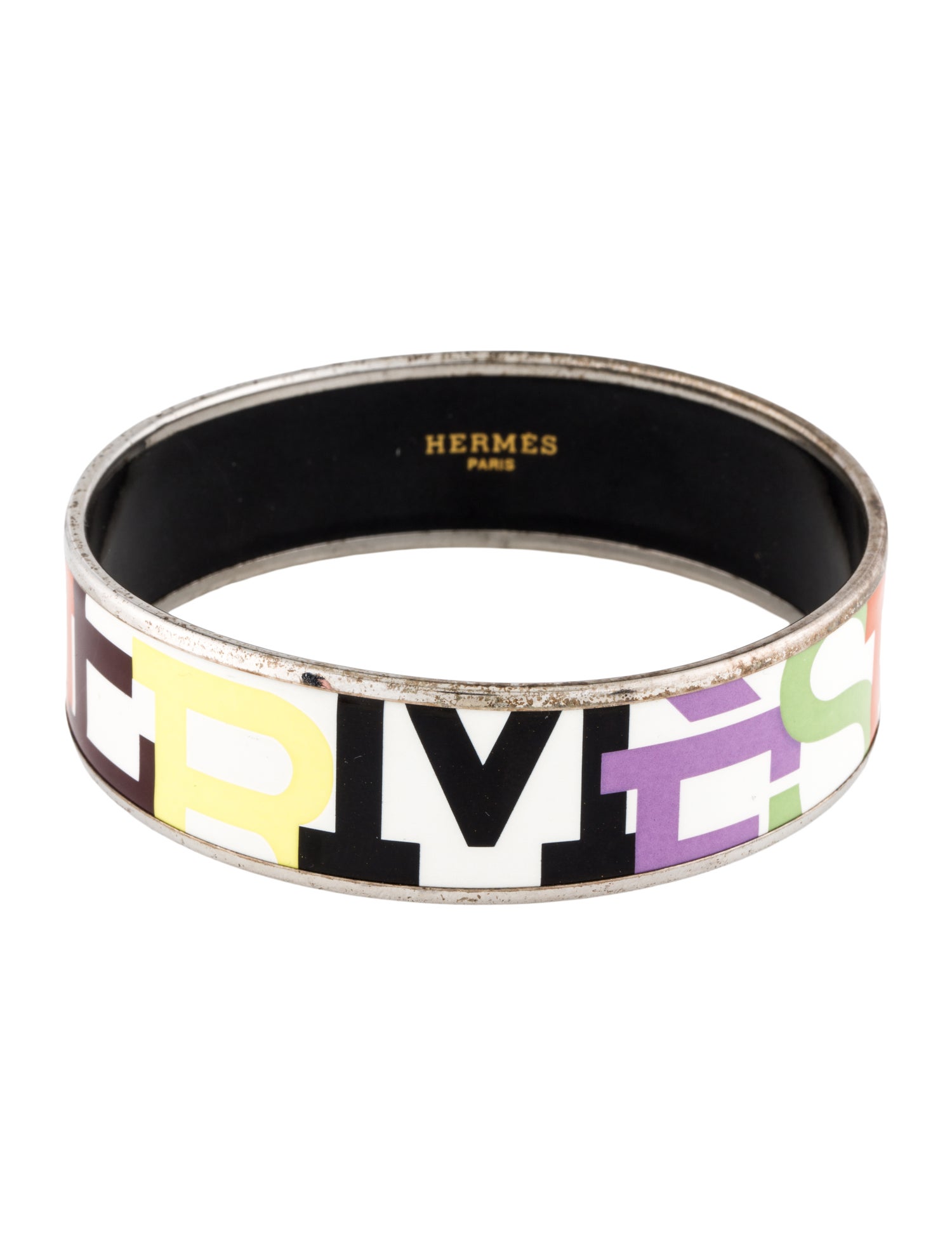 Hermès Capitales Wide Enamel Bangle