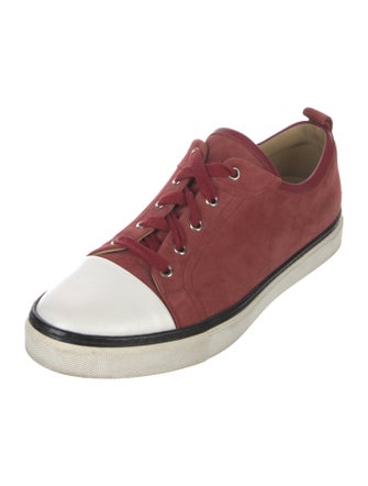 Hermès Suede Colorblock Pattern Sneakers