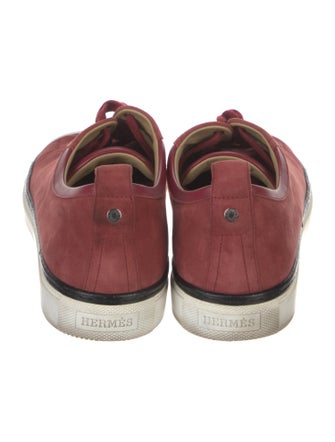 Hermès Suede Colorblock Pattern Sneakers