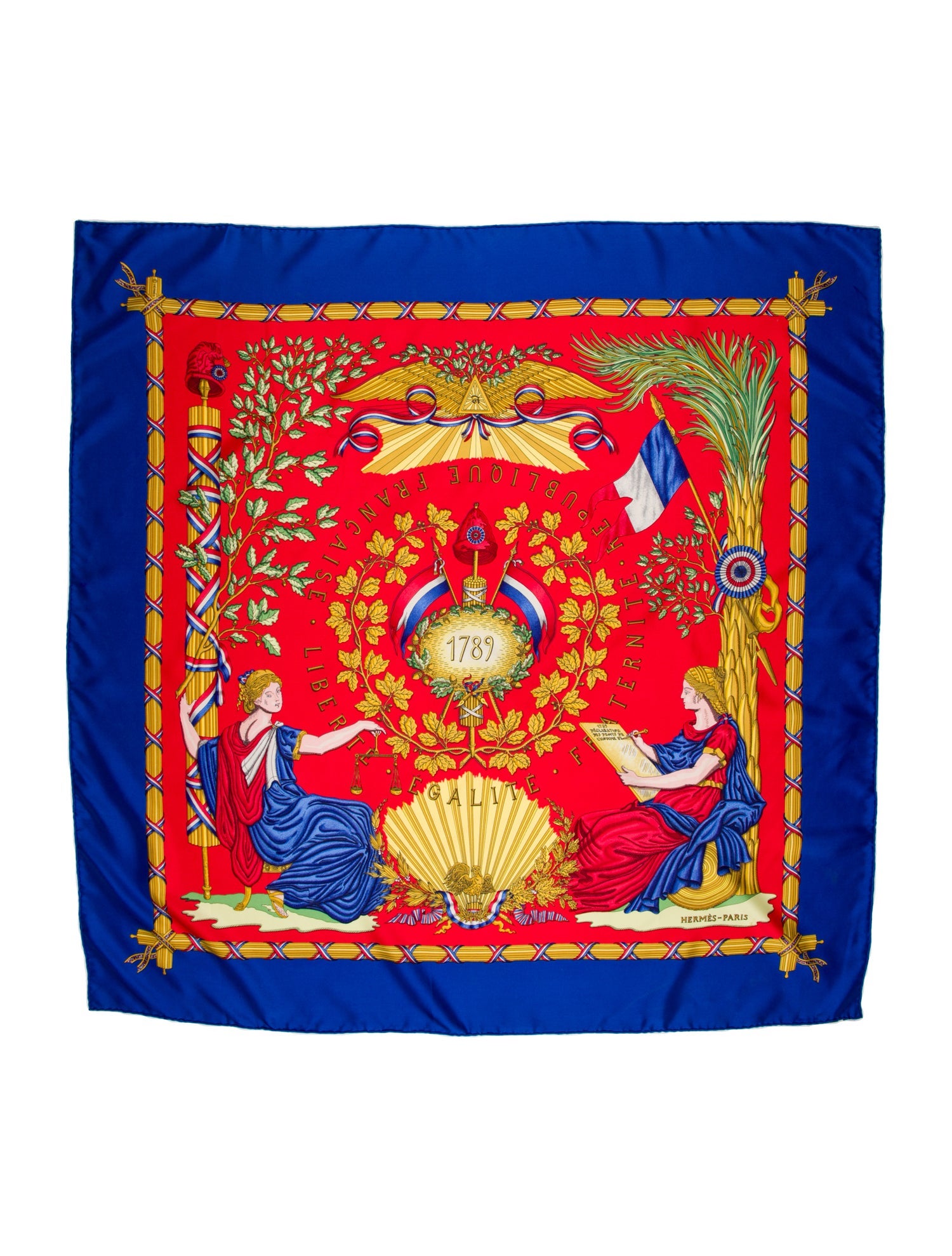 Hermès Republique Francaise Liberte Egalite Fraternite 1789 Silk Scarf