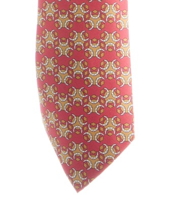 Hermès Pattern Print Silk Tie