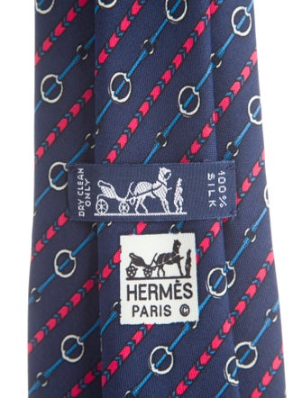 Hermès Pattern Print Silk Tie