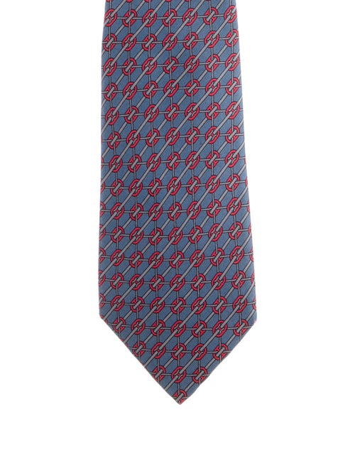 Hermès Pattern Print Silk Tie