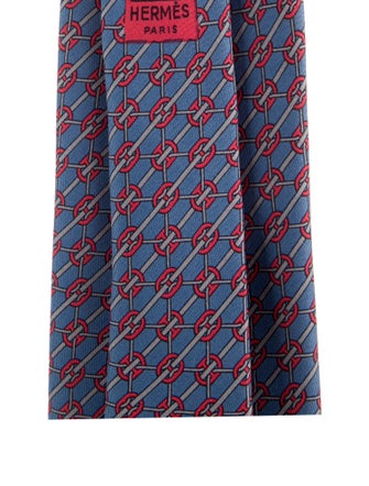 Hermès Pattern Print Silk Tie