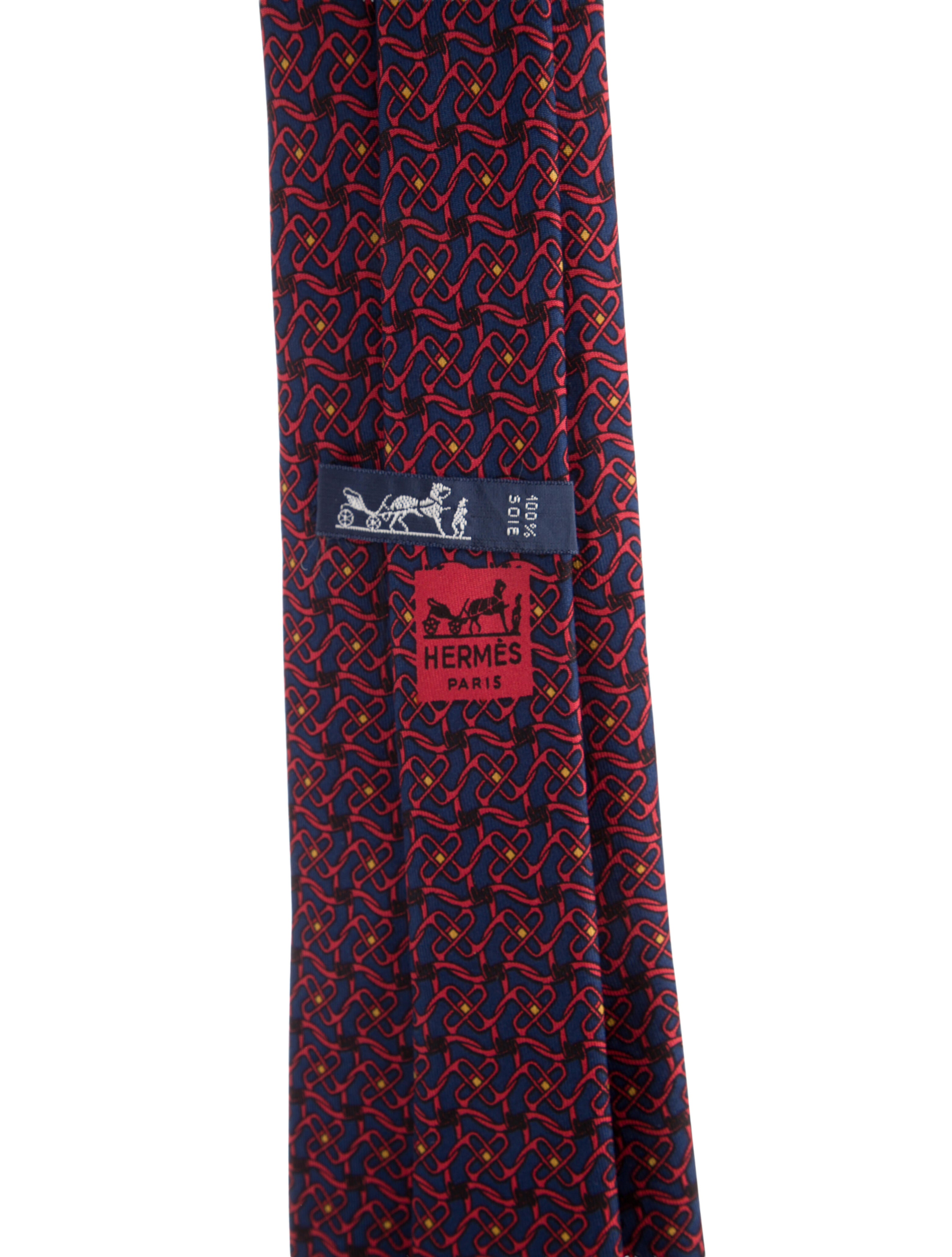 Hermès Pattern Print Silk Tie