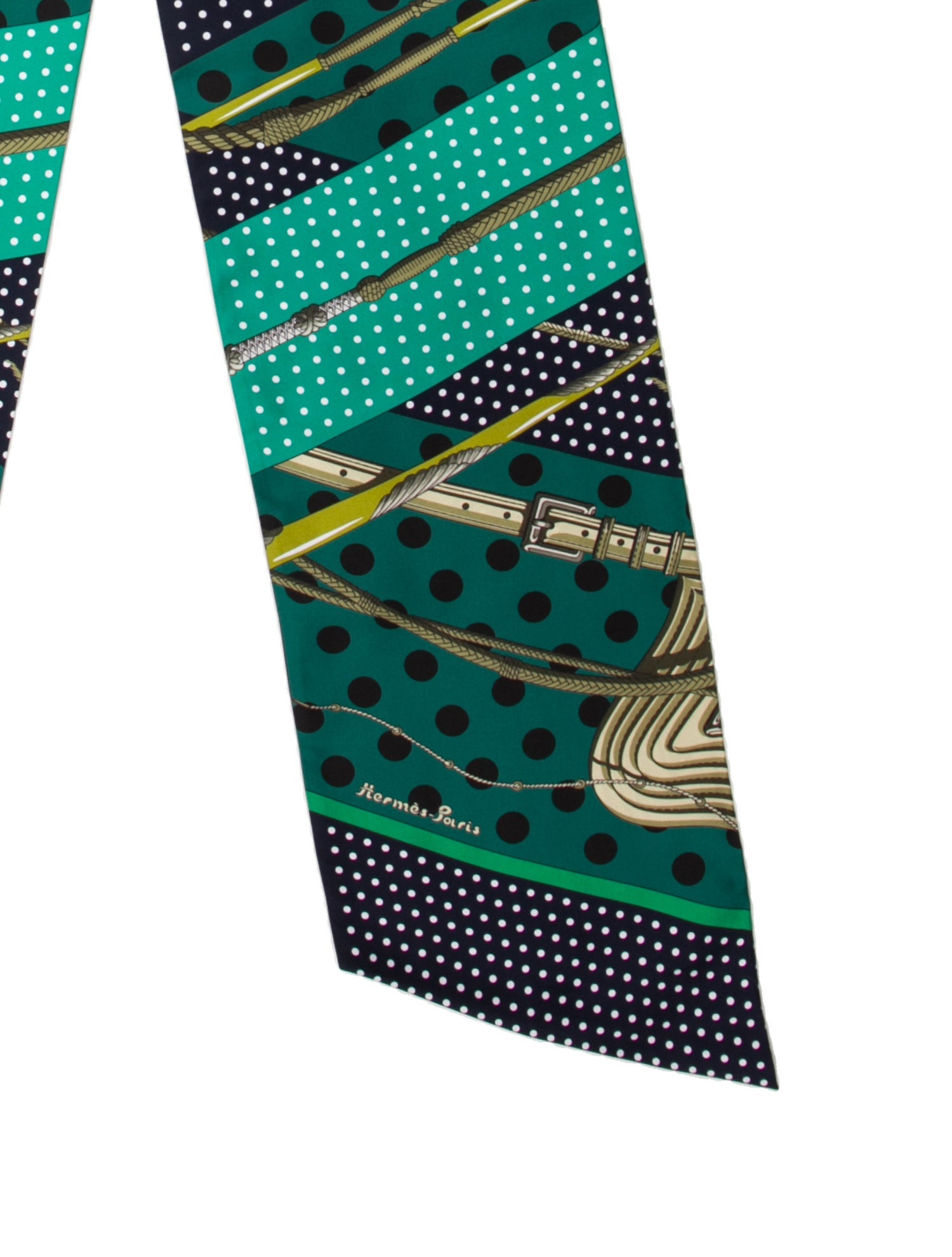 Hermès Clic Clac à Pois Maxi Silk Twilly Scarf