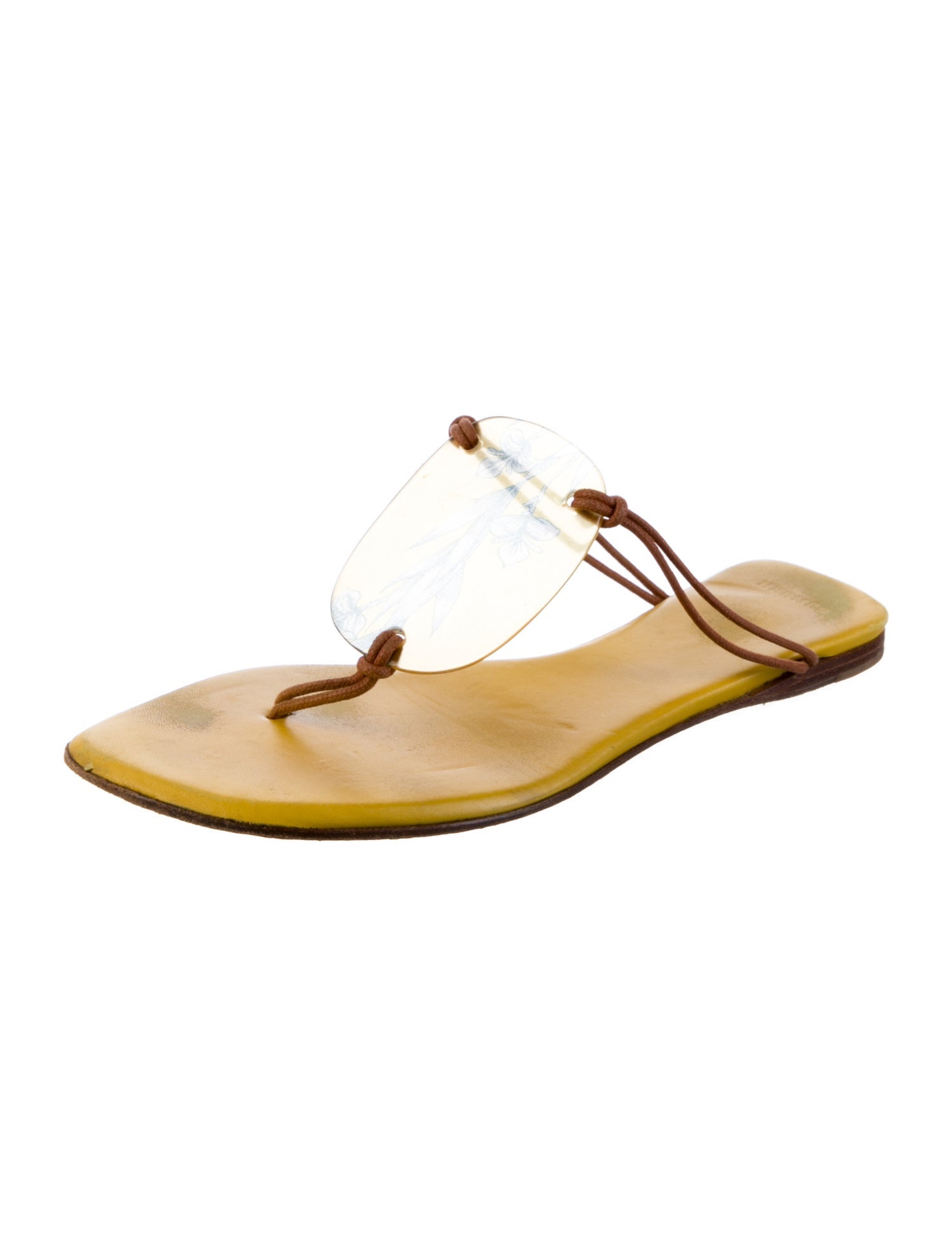 Hermès Leather T-Strap Sandals