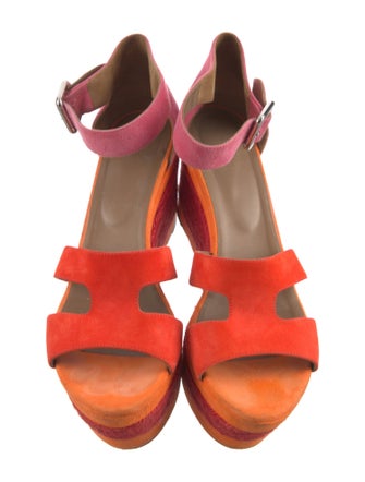 Hermès Suede Cutout Accent Espadrilles