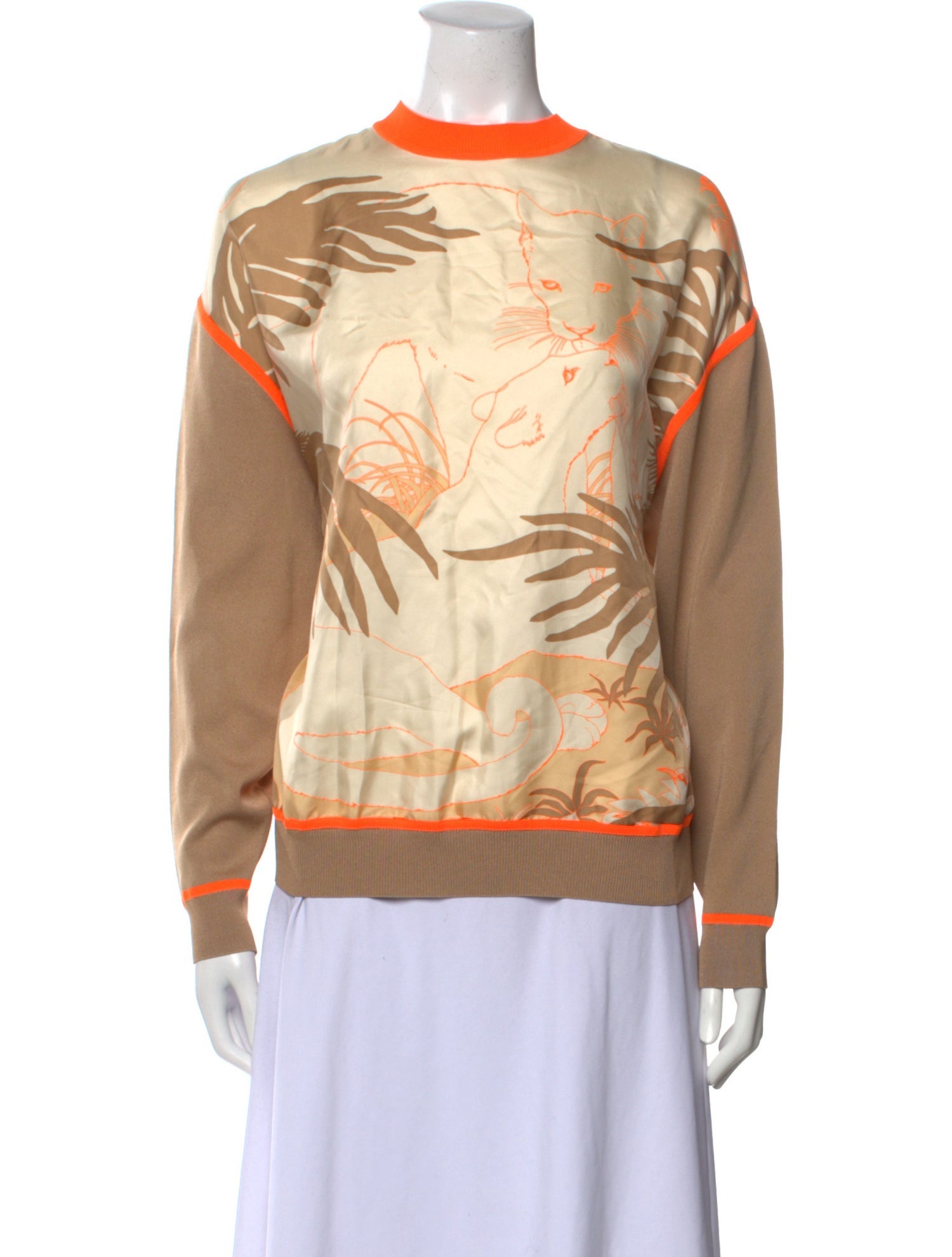 Hermès Silk Graphic Print Sweatshirt