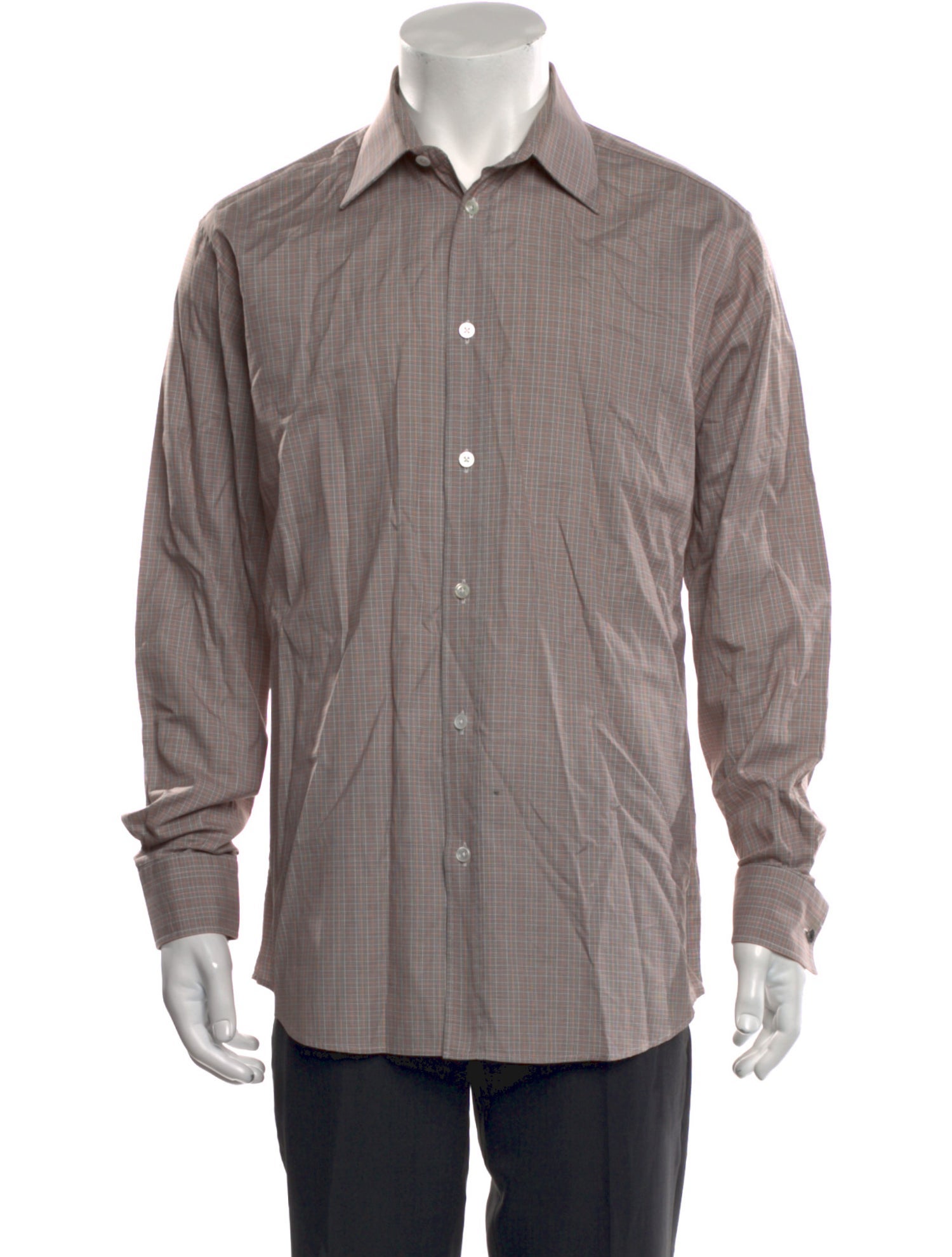 Hermès Plaid Print Long Sleeve Shirt