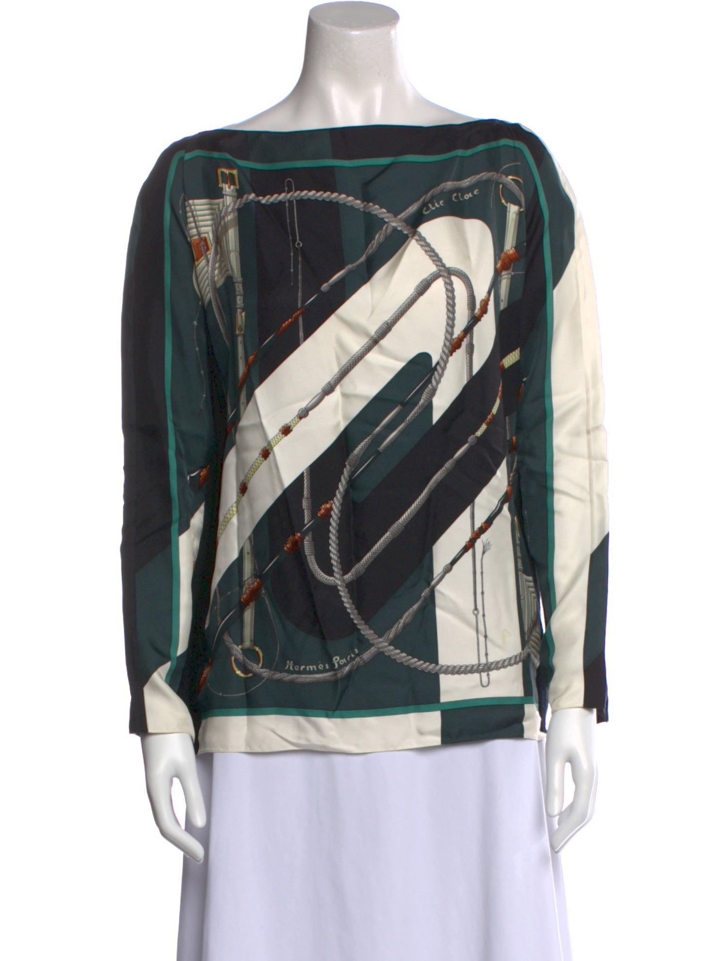 Hermès Silk Printed Blouse