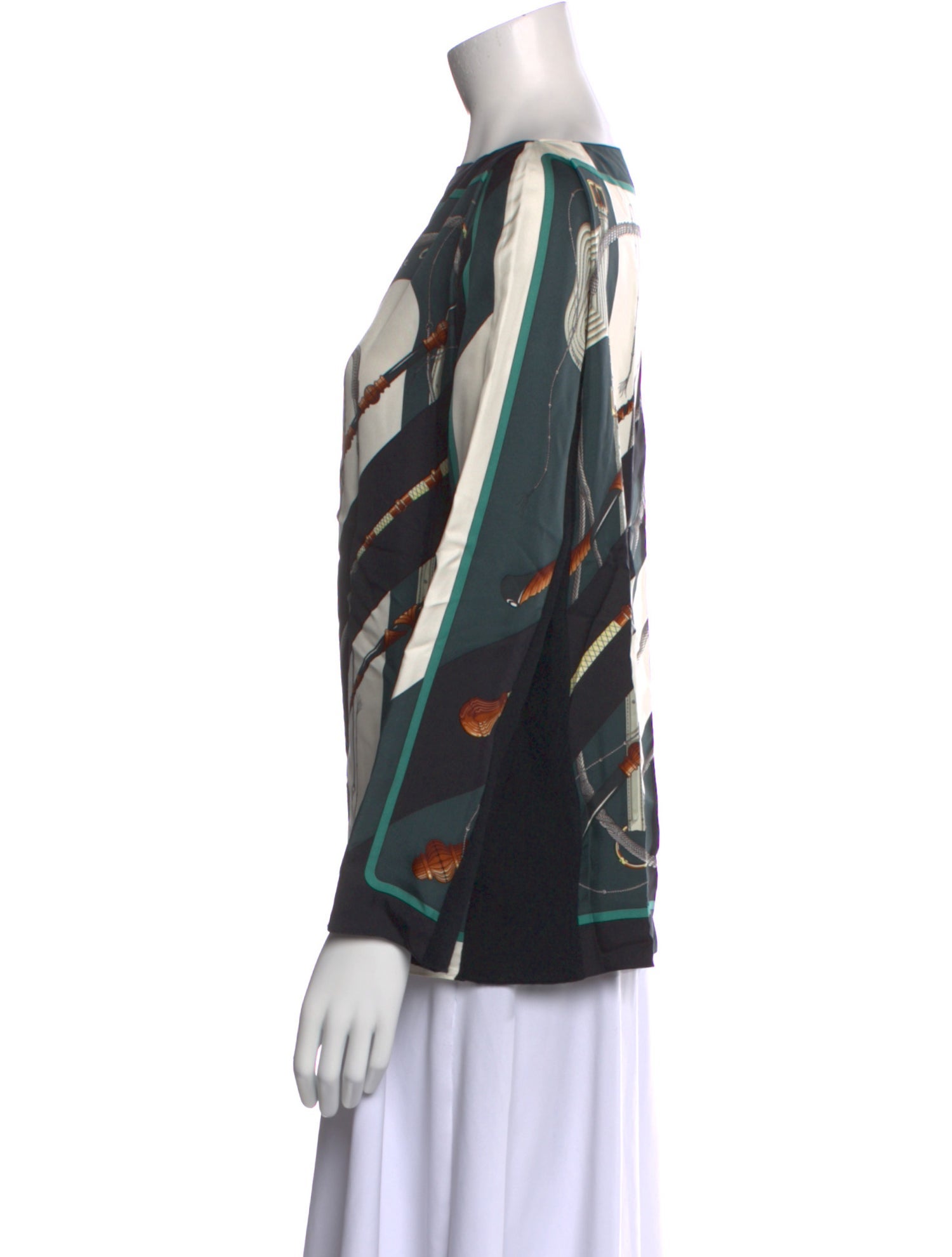 Hermès Silk Printed Blouse