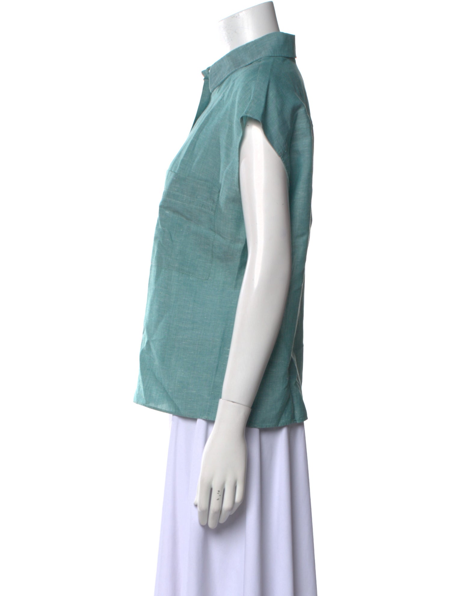 Hermès Short Sleeve Button-Up Top