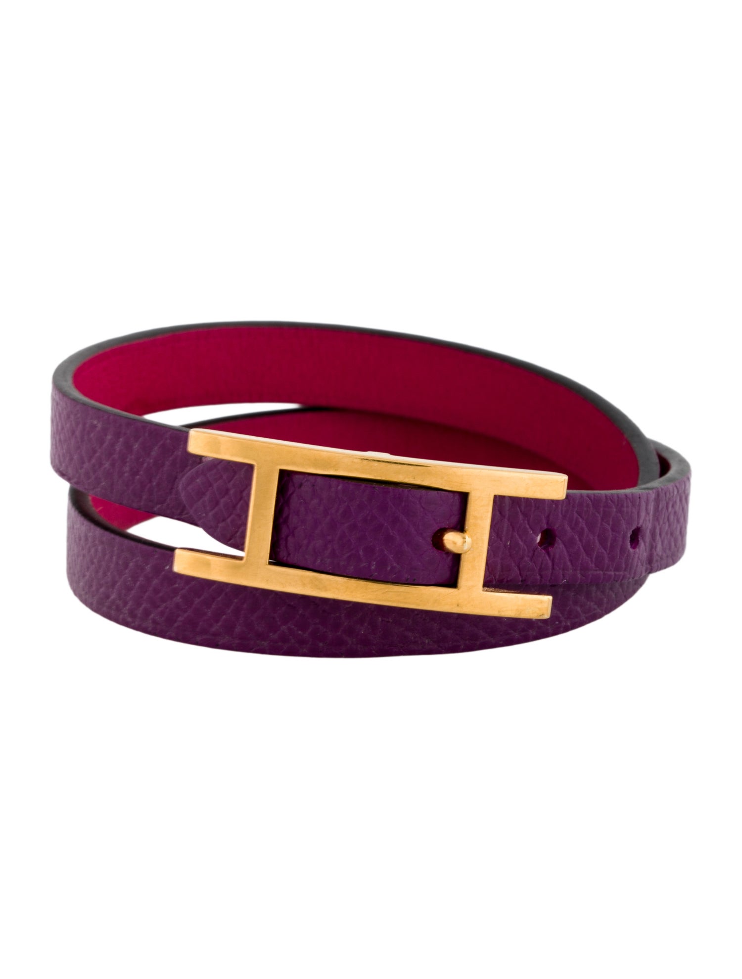 Hermès Leather Behapi Wrap Bracelet