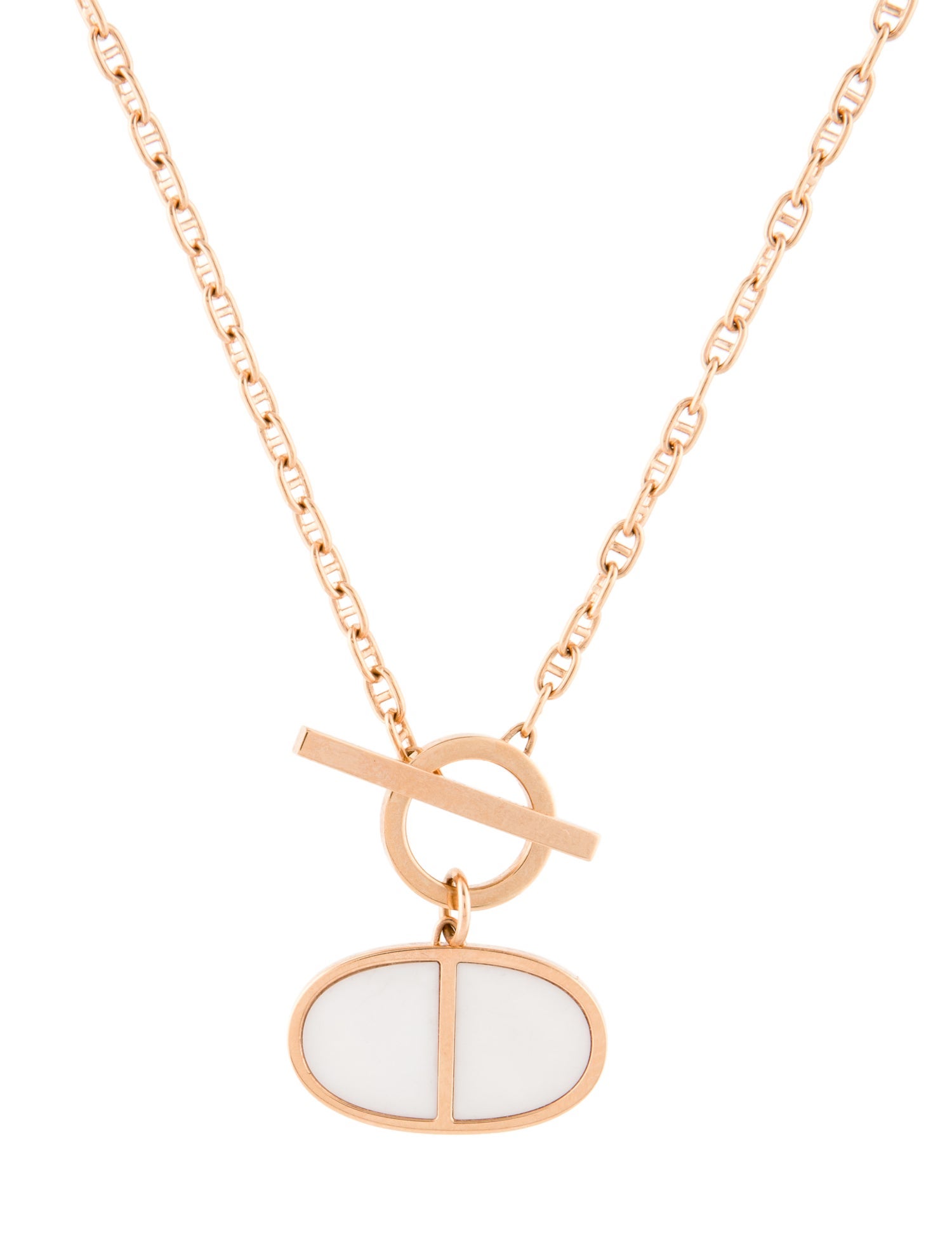 Hermès 18K Chaine d'ancre Verso Pendant Necklace