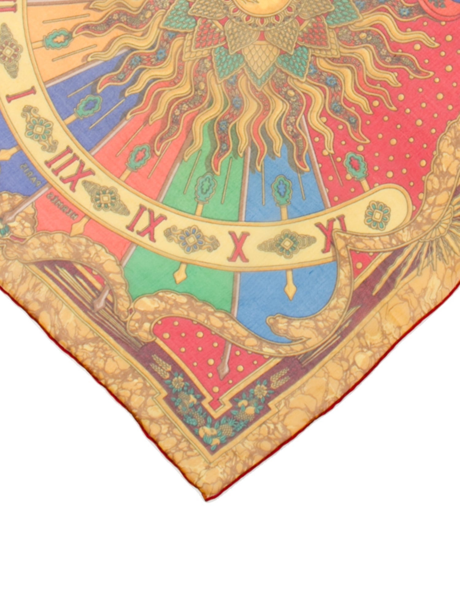 Hermès Gloria Soli Mousseline Pocket Square Silk Scarf