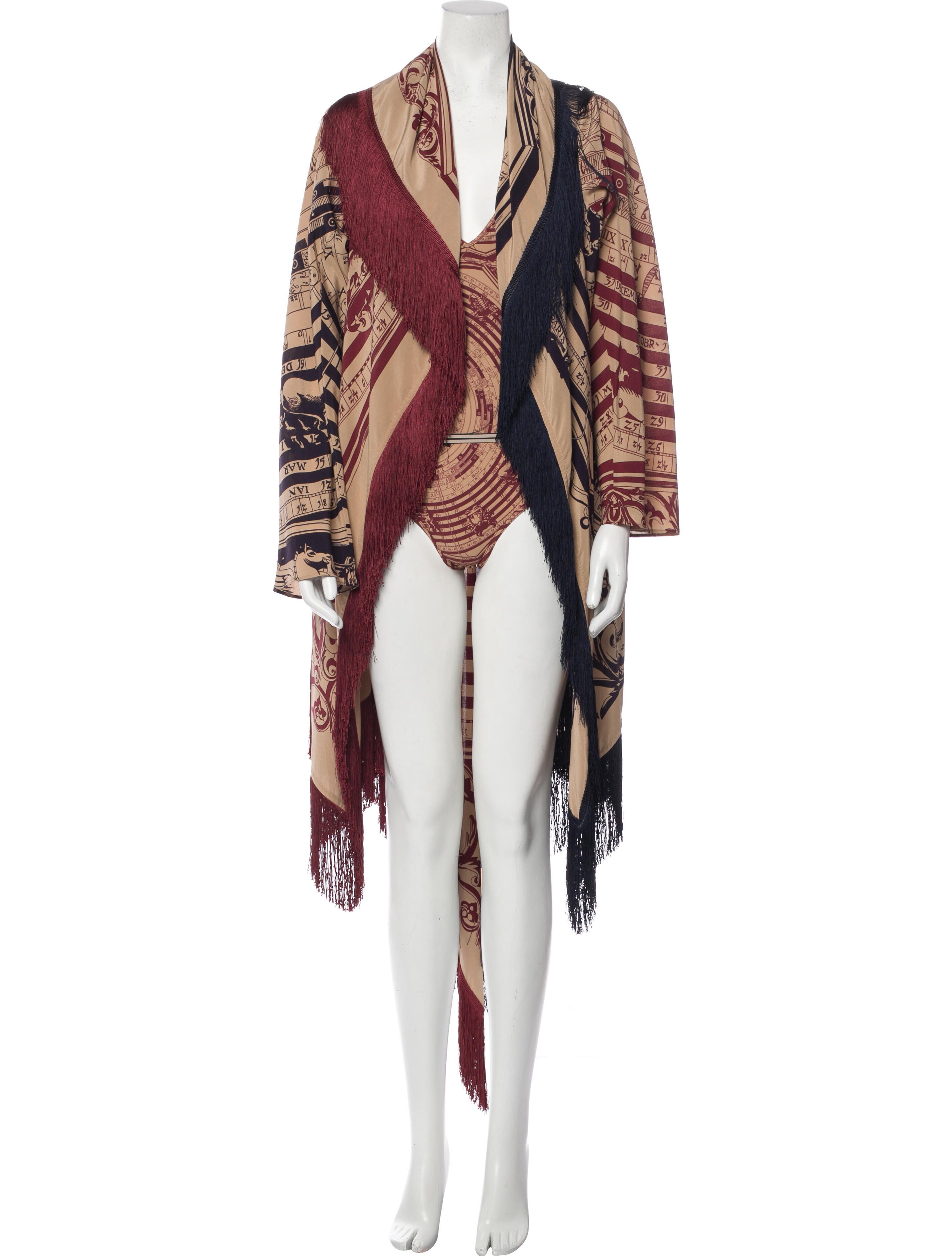 Hermès Printed Fringe Trim Accent One-Piece