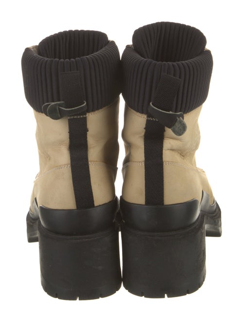 Hermès Nubuck Colorblock Pattern Combat Boots