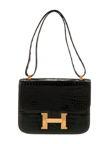 Hermès Shoulder Bags Shiny Crocodile Constance 23